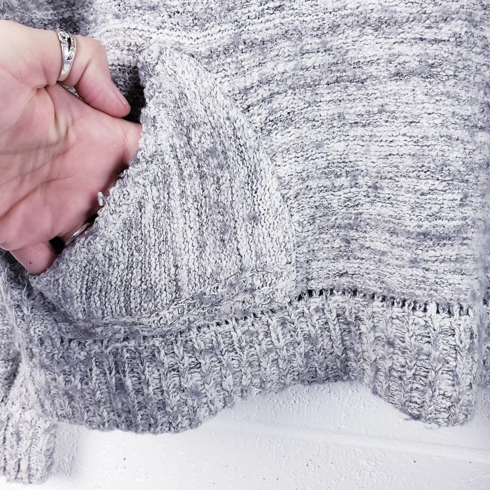 Free People In My Pocket Cropped Knit Ribbed Sweater‎ Gray Size Medium